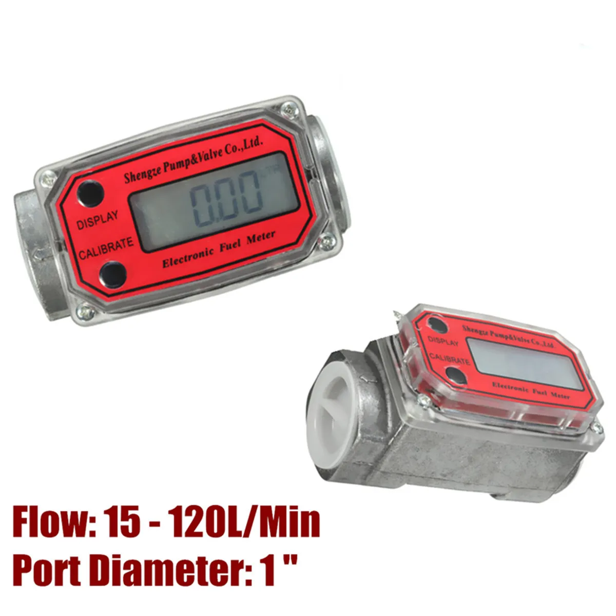

1pcs Digital Fuel Flow Meter Car Gasoline Methanol Water Flow Meter Counter Fuel Flow Sensor Indicator 15-120L Gear Flowmeter