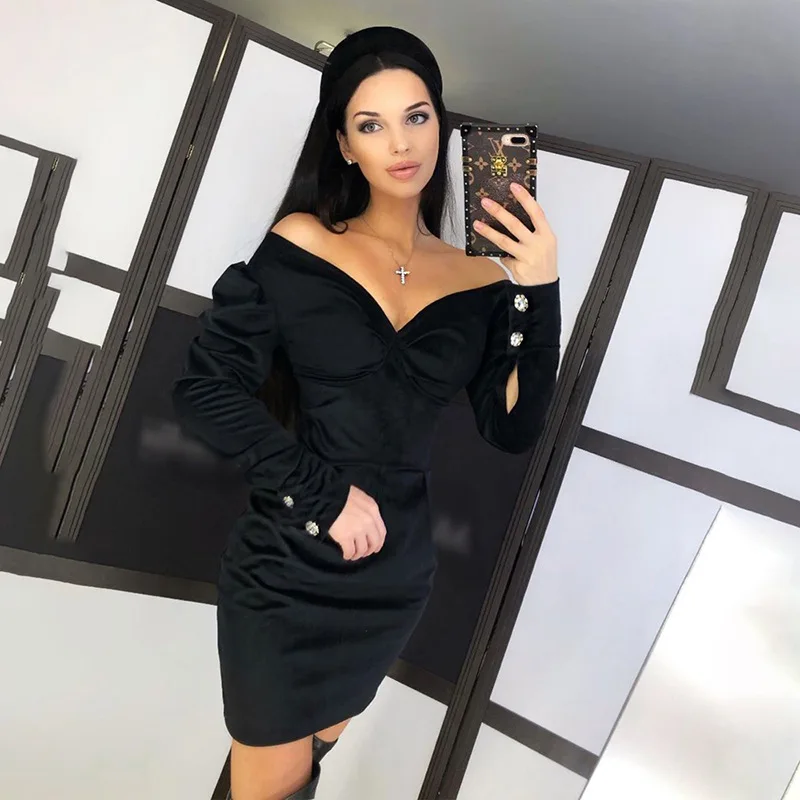 LVINMW сексуальное облегающее платье на пуговицах с длинным рукавом и v образным