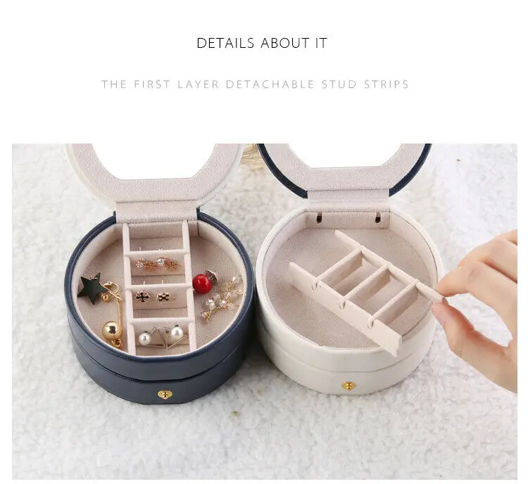 Высококачественный органайзер для ювелирных изделий коробка хранения кожаный держатель футляр серег колец