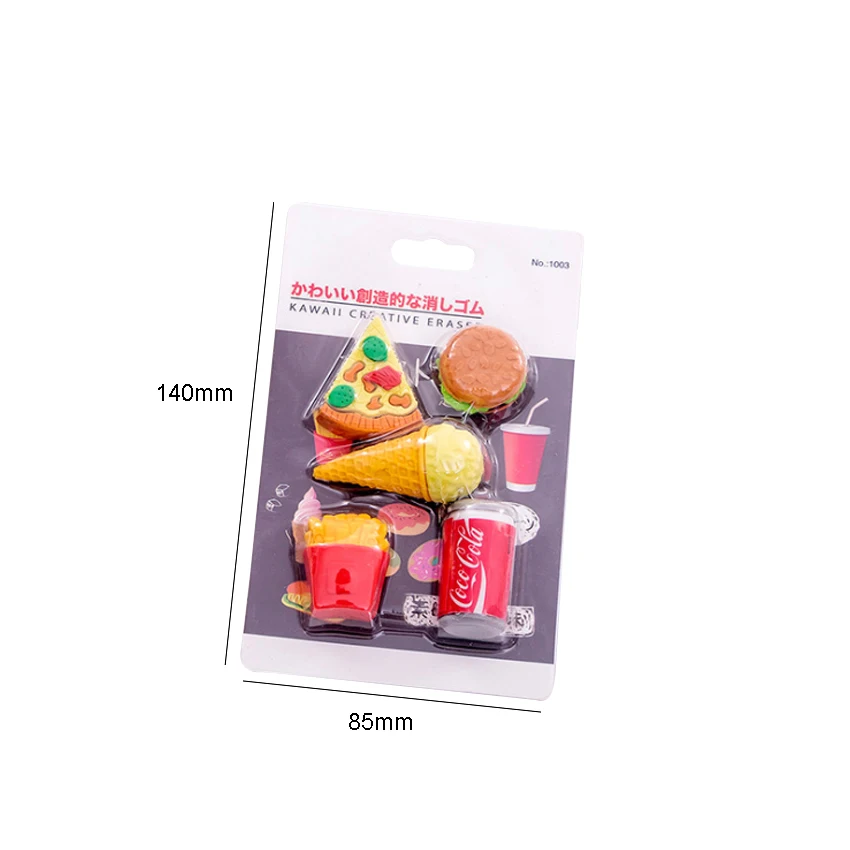 Милый ластик 12 цветов мультяшный креативный серии гамбургер-кола для фаст-фуда