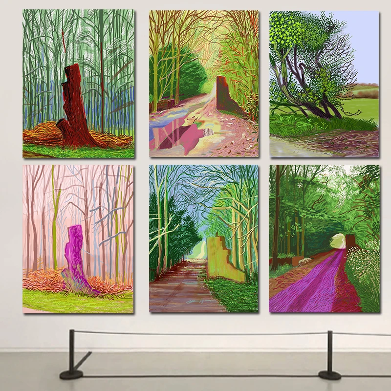 Давид хокни зимние огни холст живопись современные картины печать постер для