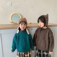 girls sweater kids coat outwear 2021 cheap plus velvet thicken warm winter autumn knitting tops cottonpullover childrens cloth