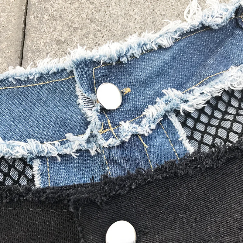 Сексуальные Клубные ночные однотонные кружевные женские модные джинсовые шорты