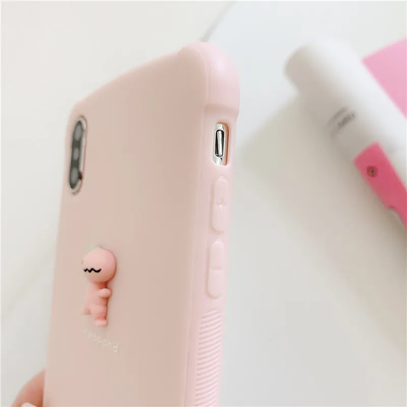 Kuutti Cute Brief Protective Silicone Dinosaur Phone Case for iPhone 6 6s 7 8 Plus X XR XS Max Covers iphone x case |