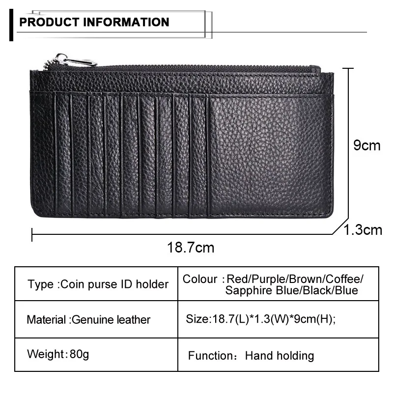 Мужской кошелек из натуральной кожи с отделением для карт деловой держатель