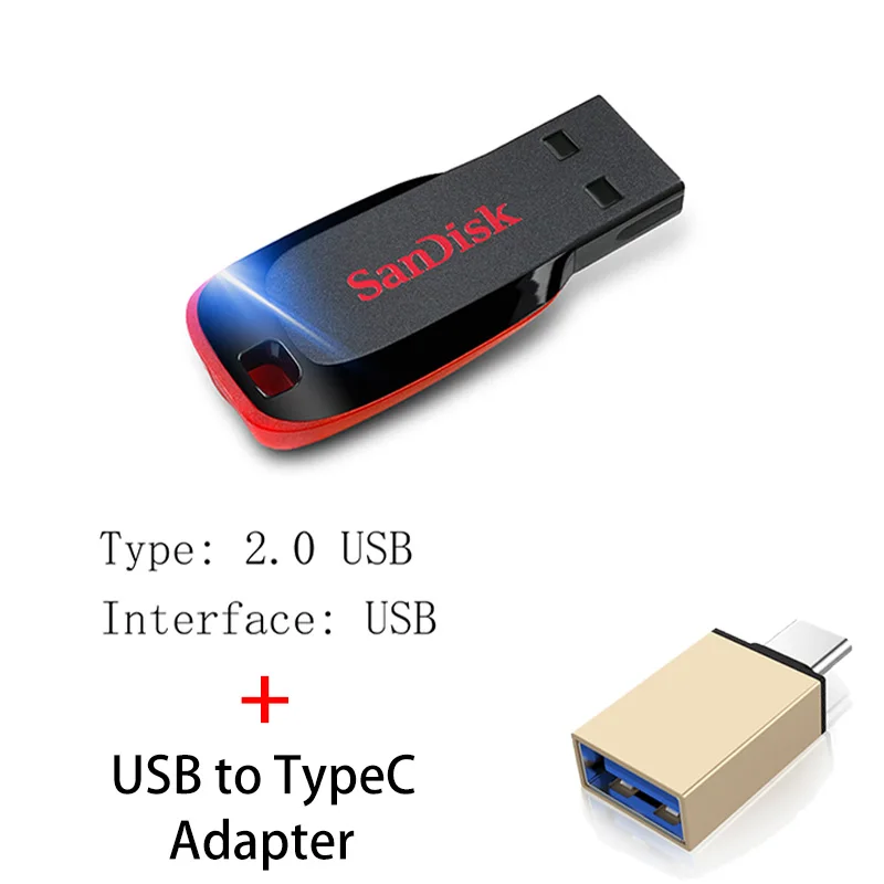 CZ50 B Sandisk Флешка 128 Гб 64 ГБ 32 ГБ 16 ГБ мини USB флеш-накопитель 32 64 128 16 ГБ флеш-накопитель 2,0 USB флешка диск на ключе память для телефона - Цвет: CZ50 B