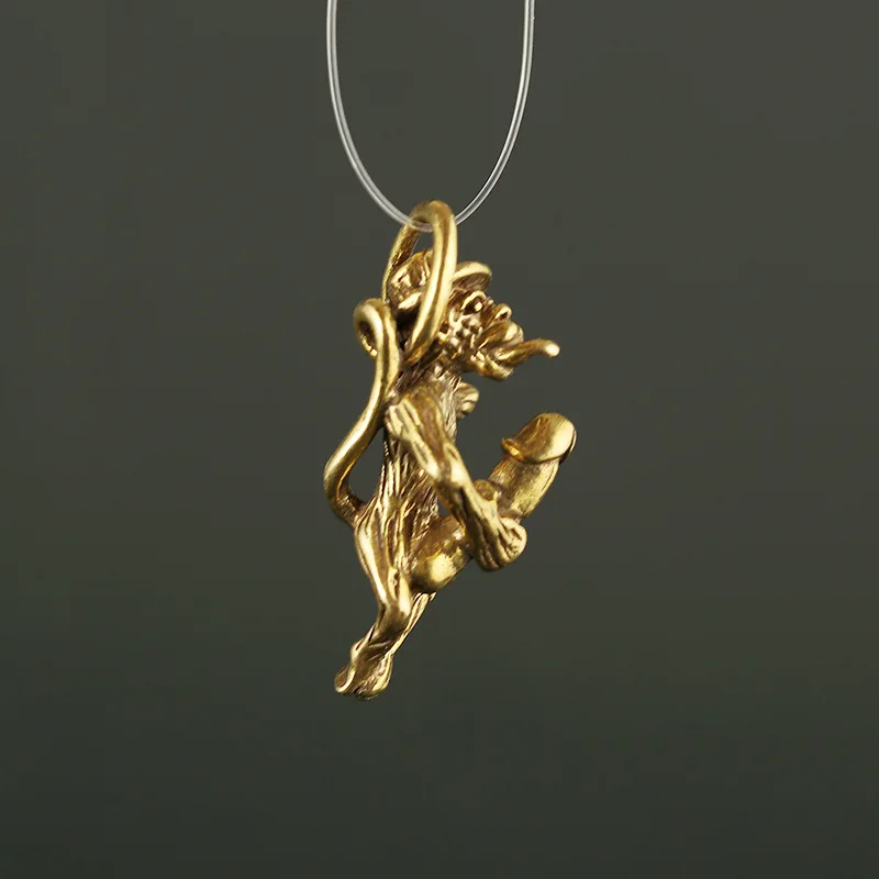 Латунный брелок с изображением озорной обезьянки большого гениталии для