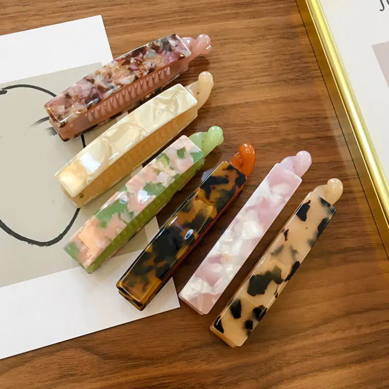 

Marble Leopard Hairpin Ponytail Holder Hair Accessories Vintage Hair Claw Acetate Banana Clip Geometric Barrettes Twist Clip