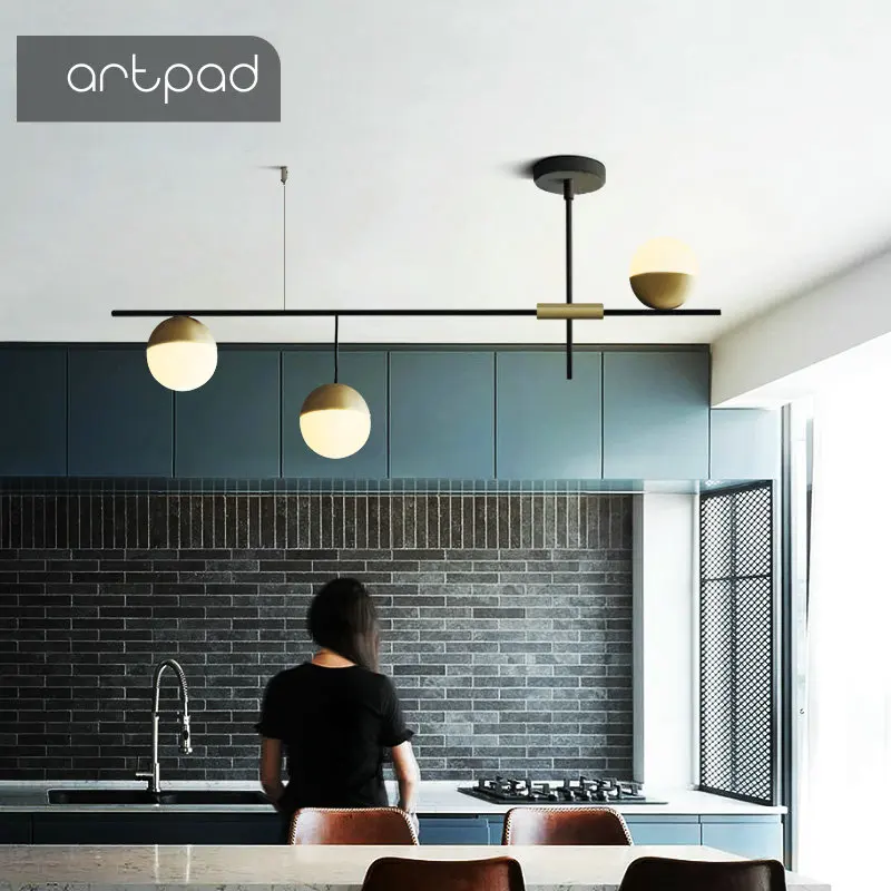 

Artpad Italy Nordic Round Ball Pendant Lamp Minimalist Light Bar Kitchen Dining room Living room Luxury Creative Pendant Lights