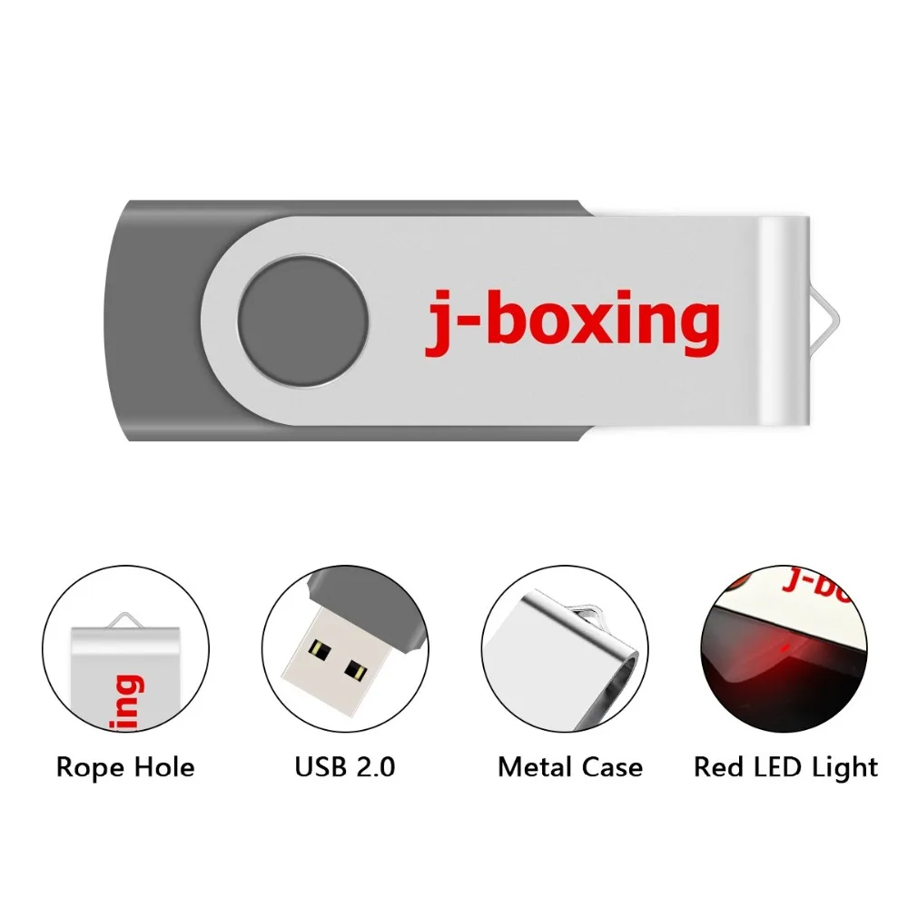 J-боксерские USB флеш-накопители 1 Гб 2 Гб Флешка 4 ГБ 8 ГБ металлическая Флешка с поворотным шарниром 16 ГБ 32 ГБ USB 2,0 карта памяти для ПК 5 шт./лот серый