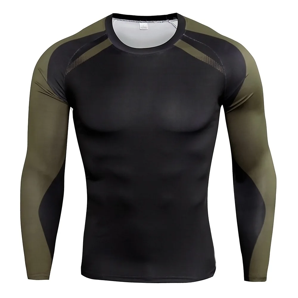 

Men's Long-sleeved Tights Elastic Breathable Quick-drying Bottoming Clothes Basketball Running Sports Fitness Clothes T-shirt