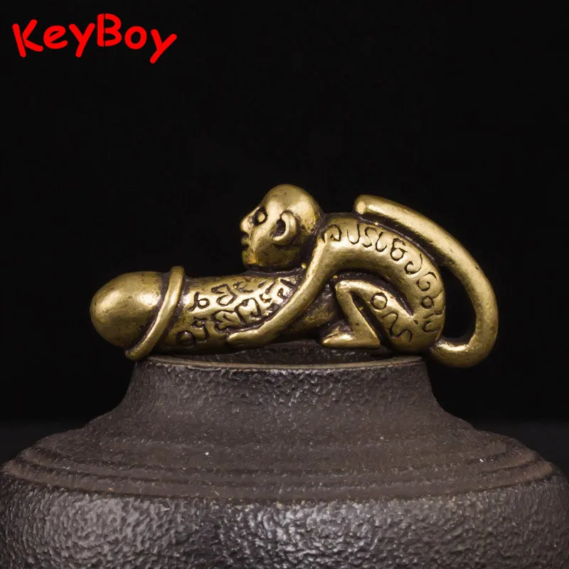 Чистый Зодиак из латуни кулон с обезьянкой для пениса креативная забавная