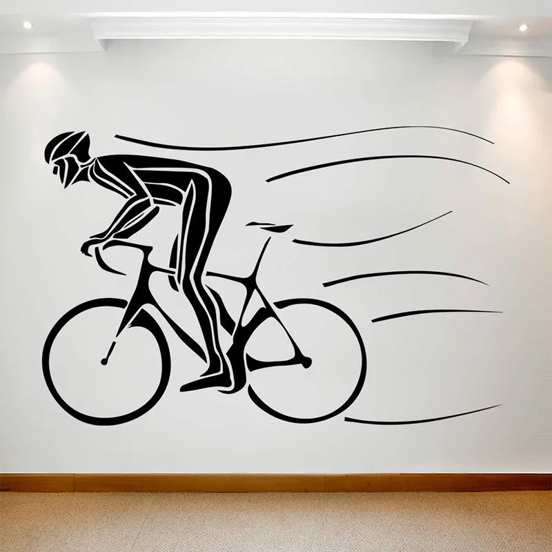 Наклейка на стену велосипедист Виниловая наклейка окно для подростков спальни