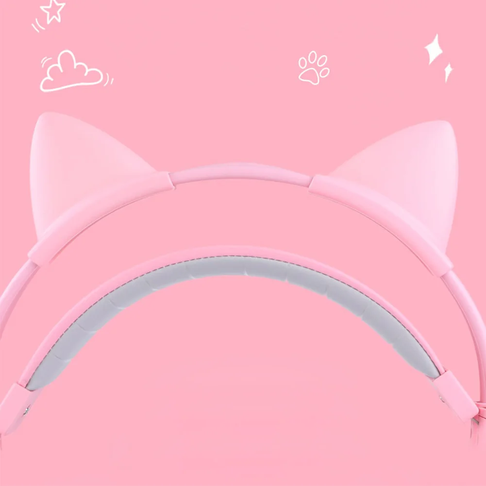 

Wired Headset Gamer Pink Cat Ear Headset Cute PS4 Phone PC With Microphone 3.5mm Gaming Phone PS4 Overear Gamer G951s Pink