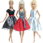 Мини-платье для кукол Барби, 3 шт.компл., высокое качество, полосатая юбка, топ, звезды, аксессуары для кукол, детские игрушки