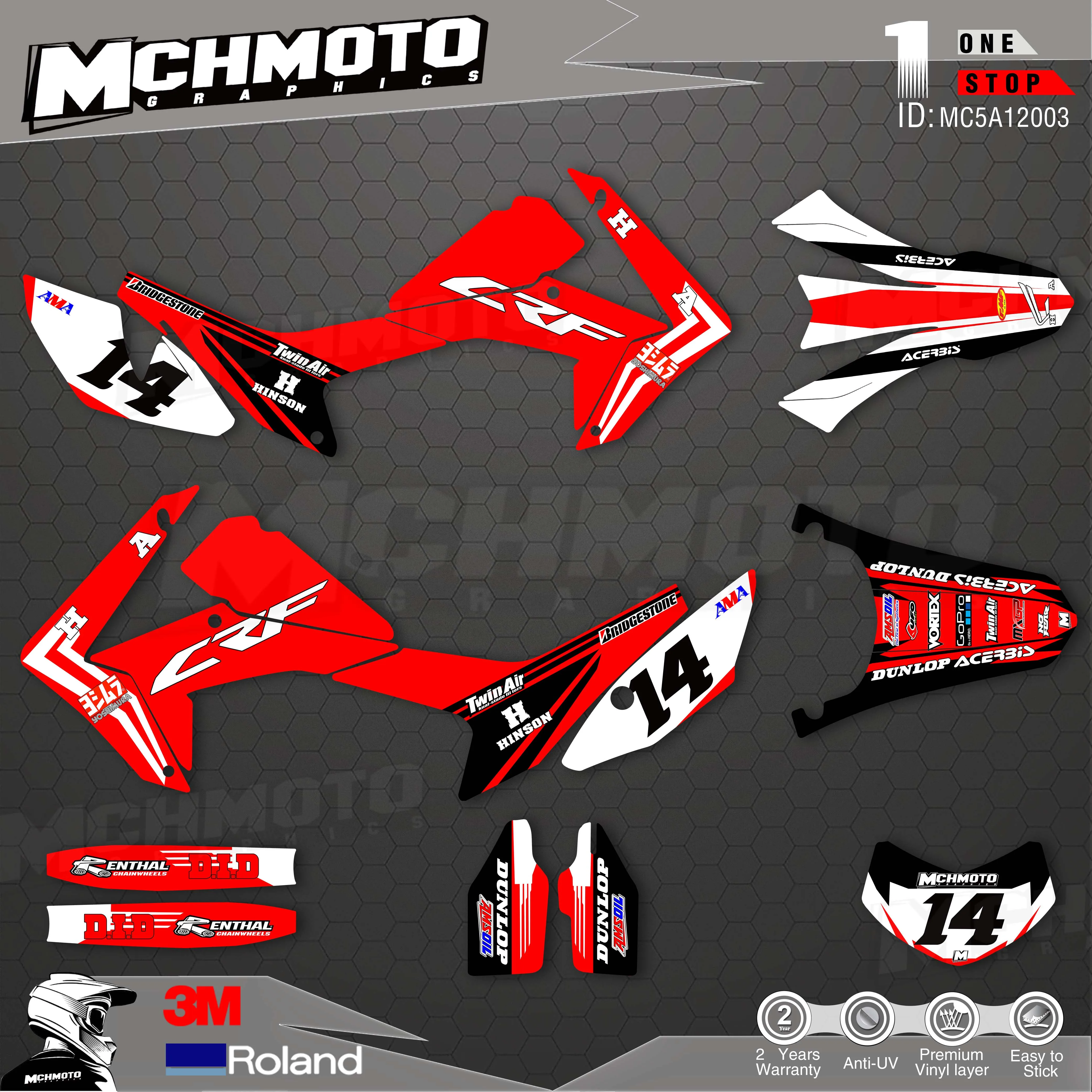 

Customized Team Graphics Backgrounds Decals 3M Custom Stickers For 12-16 17-20 CRF250L