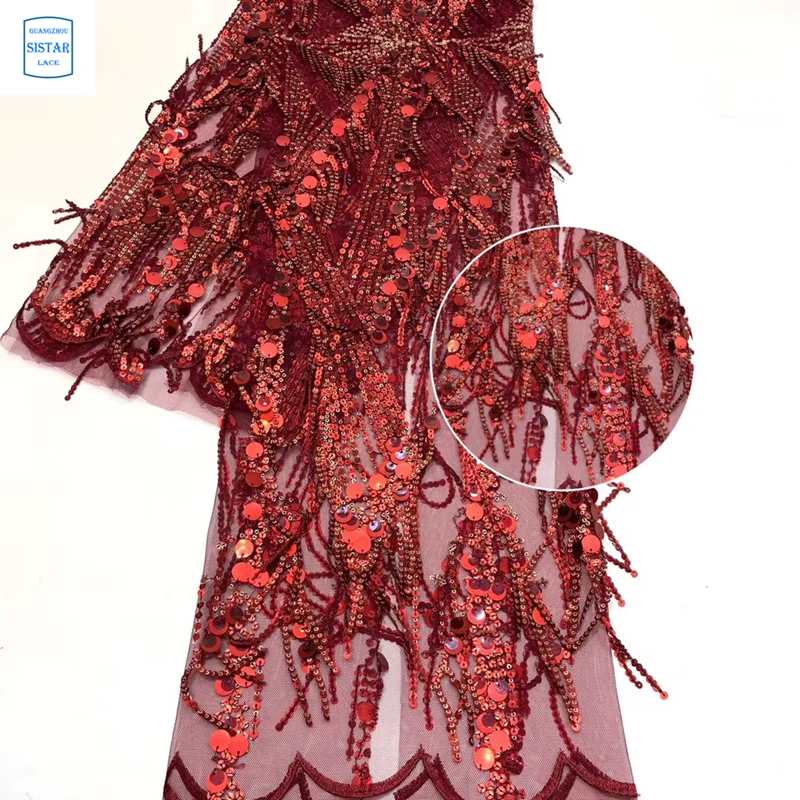 Красивый желтый цвет африканский тюль кружево с кисточками оптовая продажа