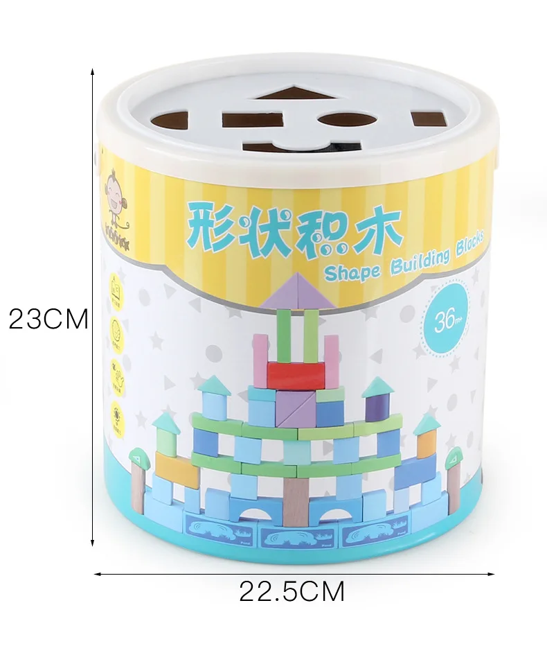 50 шт./компл. деревянные блоки детские развивающие игрушки Форма номер цвета