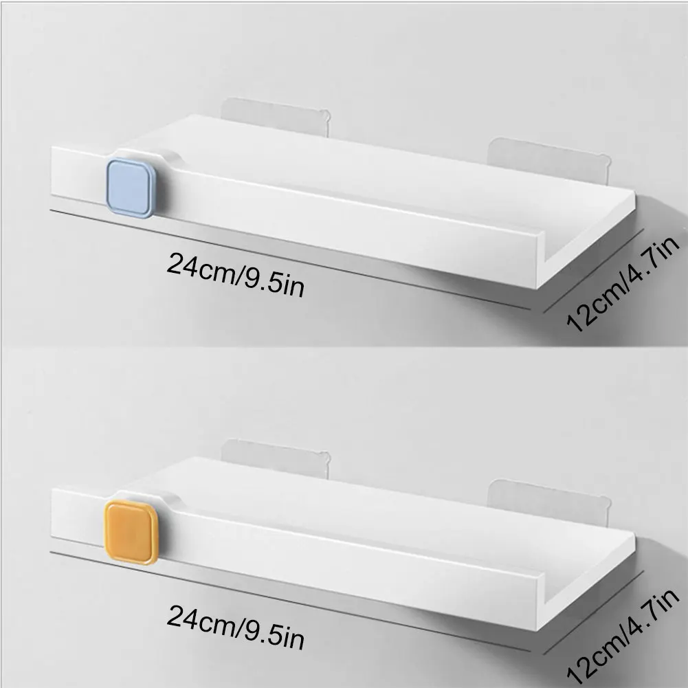 

2PCS Wall Shelf Multifunctional Punch-Free Shower Caddy Rack Home Kitchen Bathroom Organizer 24x12cm Waterproof Storage Racks