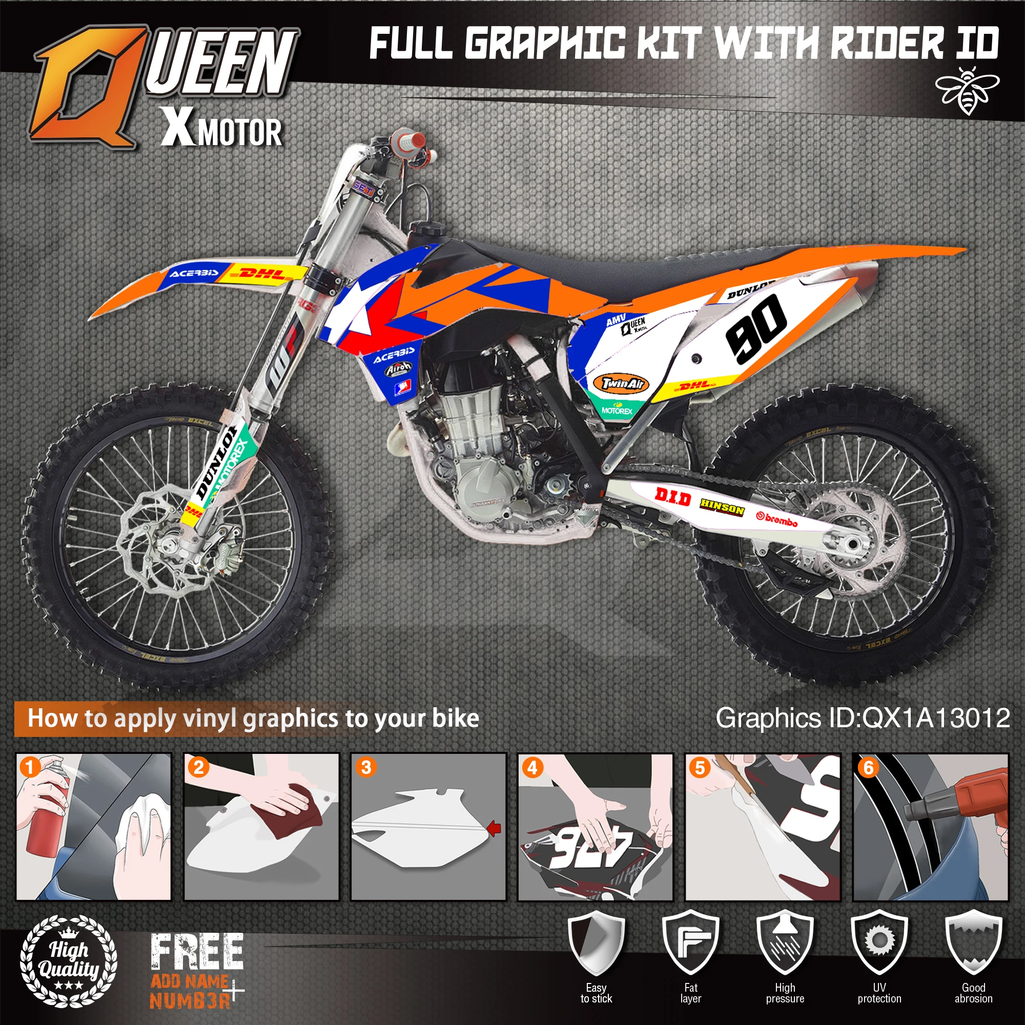 Оригинальные графические наклейки QUEEN X MOTOR Team Набор наклеек для KTM 2013 2014 2016 SX SXF 2015