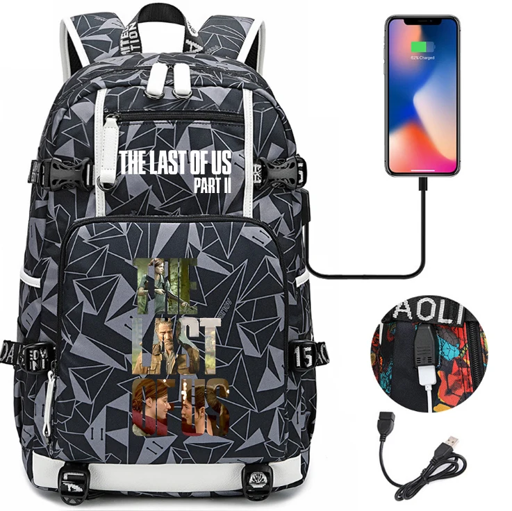 Mochila 18 дюймов Большой рюкзак USB зарядка ноутбука последний из нас часть 2 школьные