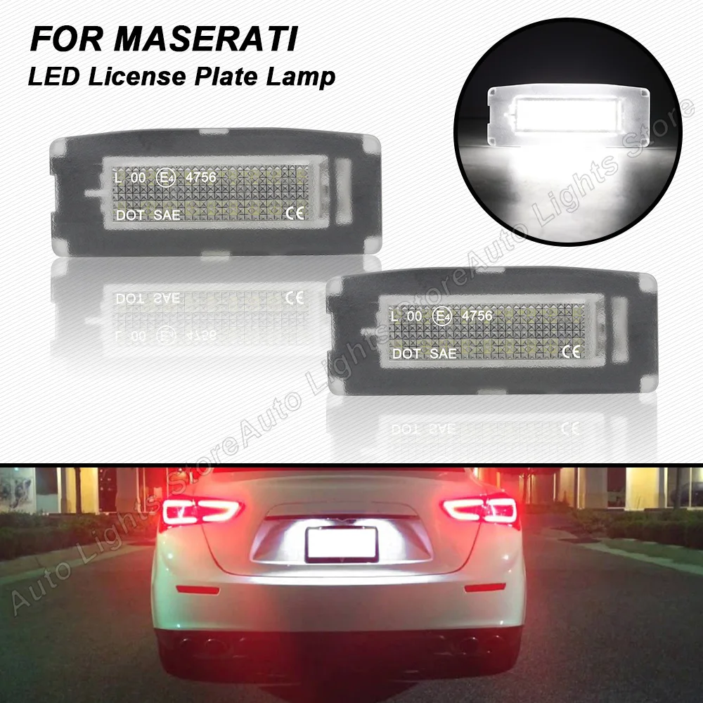 2 piezas para 2014 2015 2016 Maserati Ghibli 2014 2015 2016 luz LED para matrícula, lámpara de matrícula sin errores
