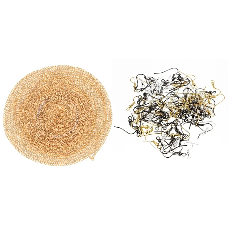 5 м Серебряная цепочка для создания ювелирных изделий 3X2 мм (5 золото) с 100 шт