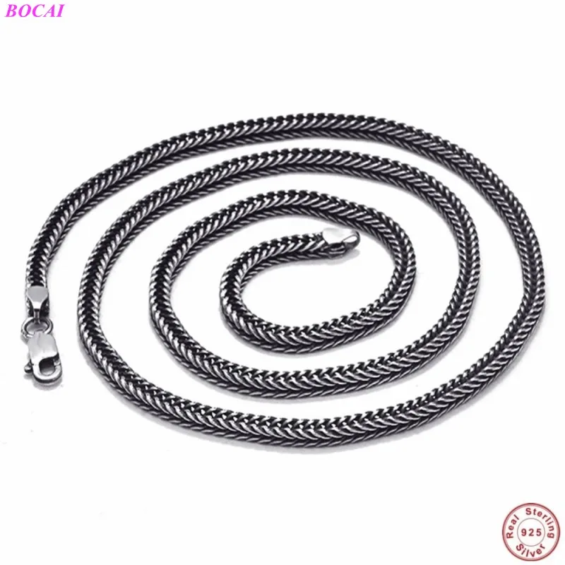 Мужское и женское ожерелье BOCAI S925 из стерлингового серебра цепочка 2020 новая мода
