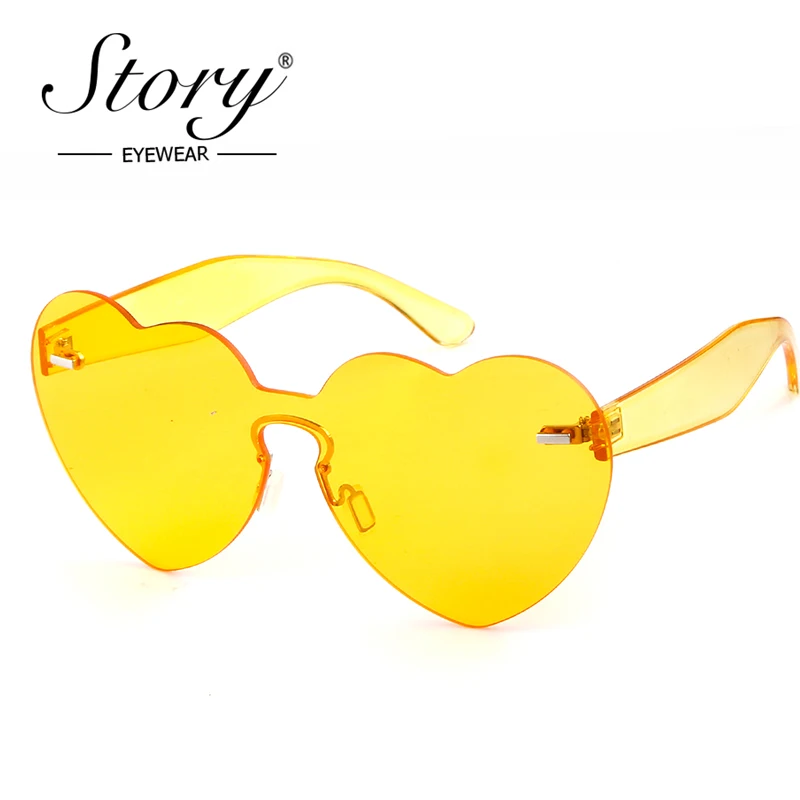 История 2018 без оправы оттенок прозрачные линзы солнцезащитные очки модные форма