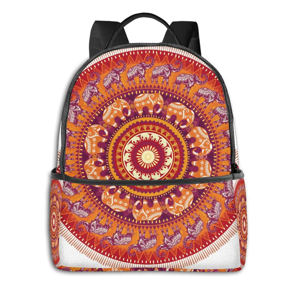 

Уникальный вместительный рюкзак с круглым рисунком слонов, школьный ранец из полиэстера, рюкзак для ноутбука для колледжа, дорожная сумка д...