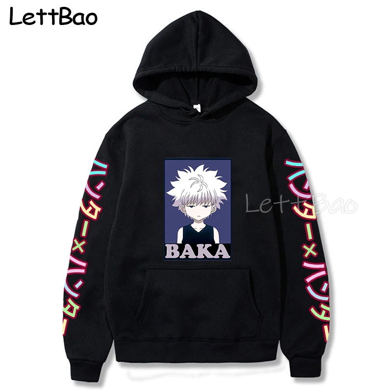 

Kawaii Hunter X Hunter толстовки для мужчин и женщин худи в стиле аниме Толстовка Killua Zoldyck Аниме Манга черные толстовки Bluzy Топы Одежда 2021