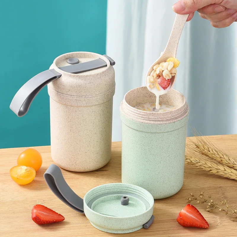 

Breakfast Cup Sealed and Insulated Breakfast Hot Milk Cup Coffee Cup with Lid Mug with Spoon Materials