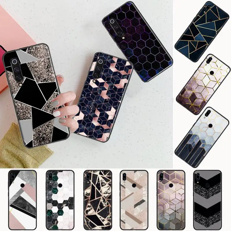 

Marbled pattern Phone Case black For Xiaomi Redmi mi note 7 8t 9 9t 9s 8 10 10t 11 pro lite K20 max 3