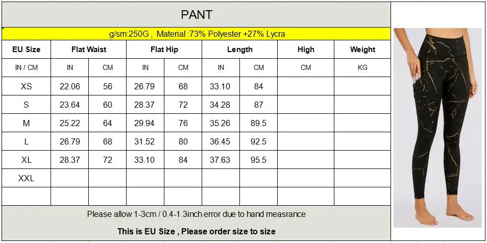 

Women sportswear gold printed yoga pant pocket sports leggings stretchy black gym tights women running trousers workout clothes