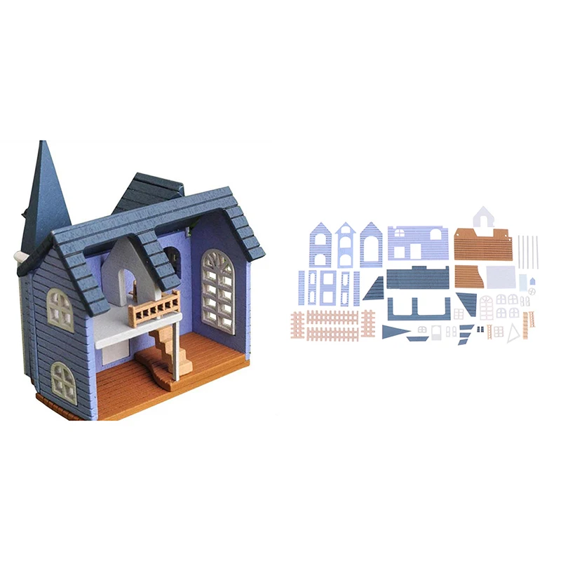 1pc 112 diy dollhouse miniature doll house villa kits fantasy town assembly house handcrafts free global shipping