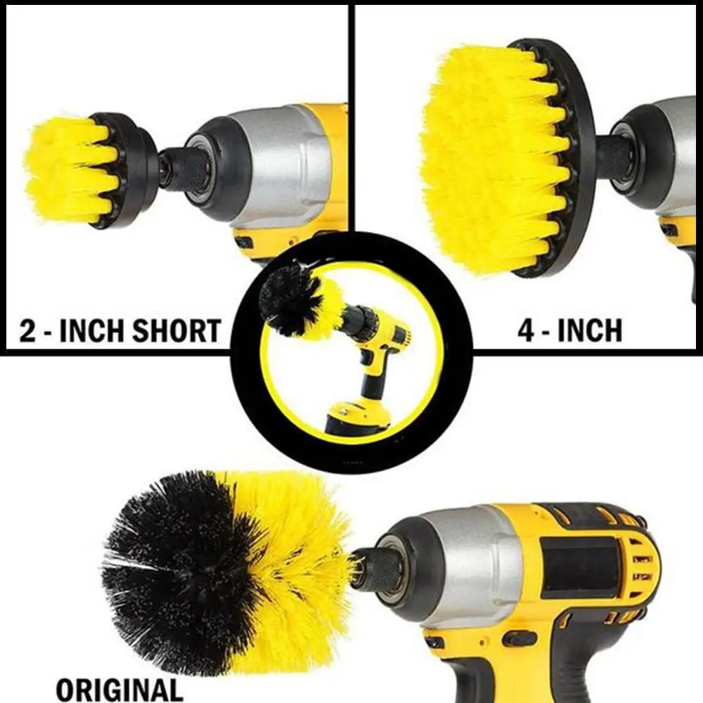 Щетка скребок для дрели комплект из 3 щеток чистки автомобиля плитки лодки домов