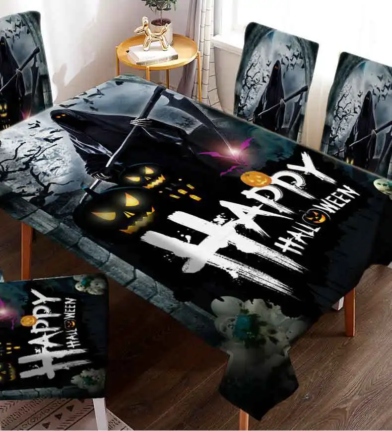 

Rectangular Table Cloth Halloween Tablecloth Bugaboo Pumpkin Lantern Ghost Reaper Halloween Home Decorations Table Cover Tapete