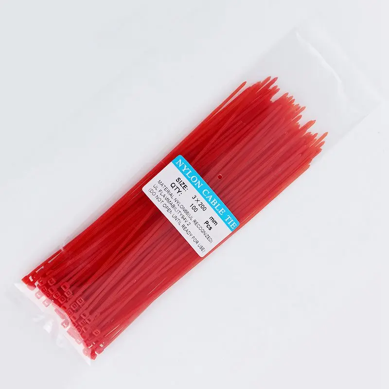 Red 100 шт. самоблокирующиеся Нейлоновые кабельные стяжки многоцелевого использования 8 дюймов провод кабель стяжку Кухня Еда Сумка зажим Пластик Садоводство завод кабельные стяжки - Цвет: Red