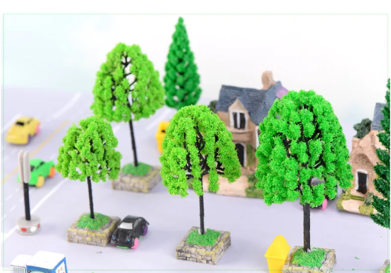 

8PCS Plastic Miniature Model Trees Artificial Tree Decoration DIY Accessory Toy Gift Architecture Kids Landscape Accessory Tree