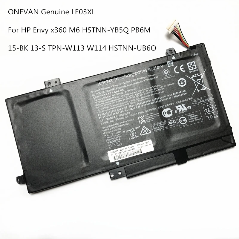 

Новый LE03XL Батарея для HP ENVY X360 M6-W102DX W102DX 796356-005 HSTNN-YB5Q HSTNN-UB60 HSTNN-UB6O HSTNN-YB5Q /PB6M