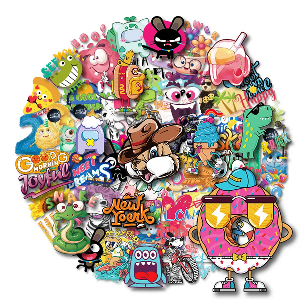 

10/30/50PCS Transparent Sticker Cute Cartoon Small Animal Puzzle Baby Knowledge Training Toy Cartoon Sticker Wholesale