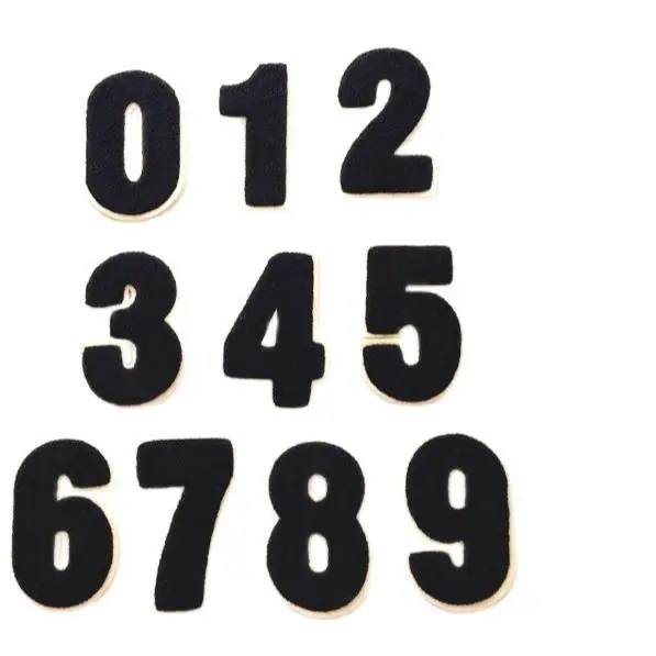 Бесплатная доставка Индивидуальные заплатки из шенили для номер 0-9 как шить на