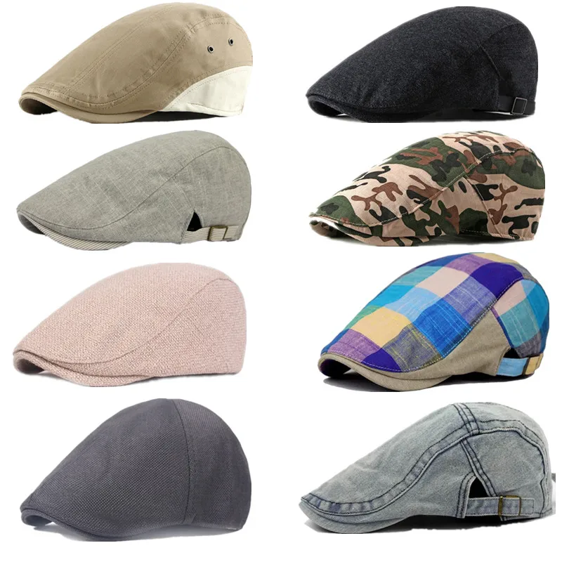 

9 Styles Classic Vintage Duckbill Denim Beret Adjustable Newsboy Caps Unisex Outdoor Hats Autumn Beret Caps Sun Hat