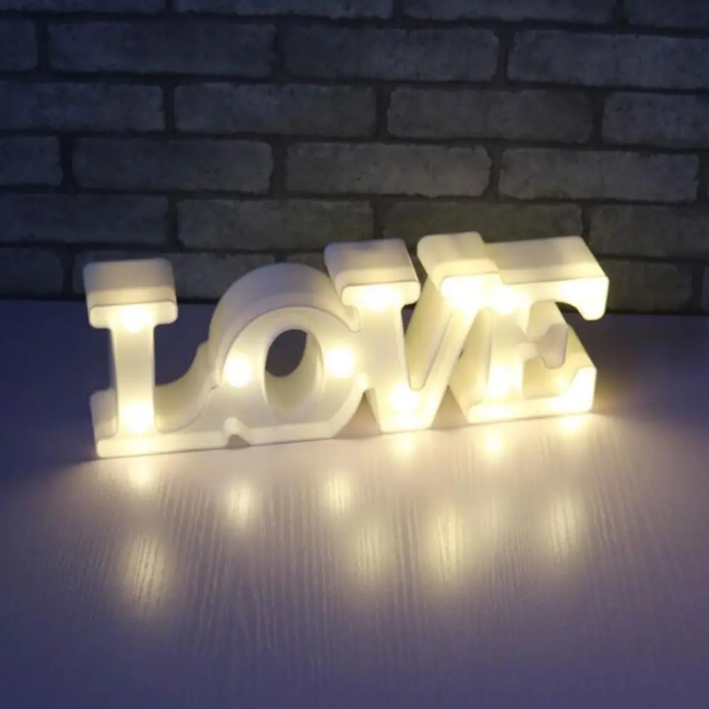 Романтический 3D светодиодный светильник с надписью LOVE ночник шатер теплый