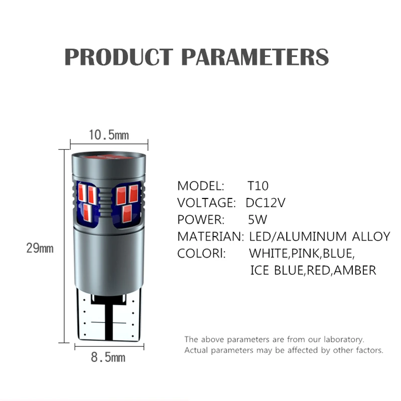 

2pcs T10 W5W 3030 LED Super Bright Car Interior Reading Light Marker Lamp 168 194 LED Auto Wedge Parking Clearance Bulbs