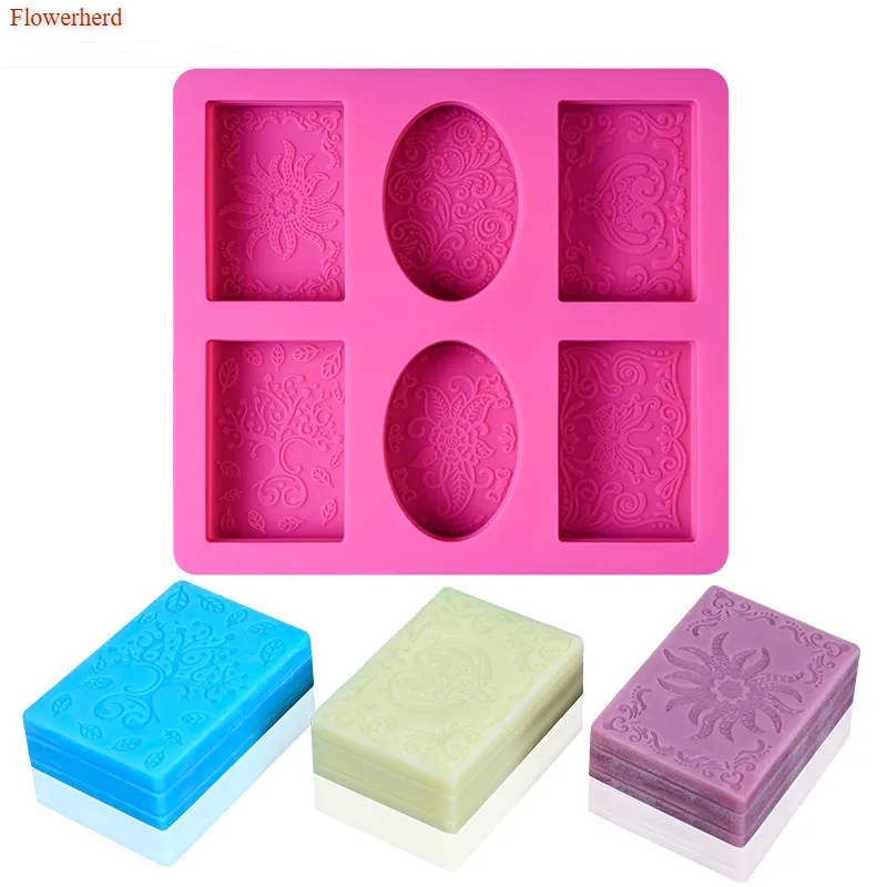 Силиконовая форма для мыла с кружевным узором 6 цветов | Дом и сад