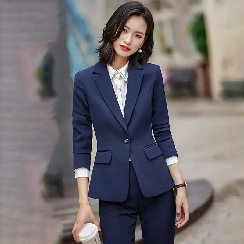 IZICFLY Spring Autumn New Office Wear For Women Female Blazer With Trouser Business Elegant Pants Two Piece Suits Outfit Work