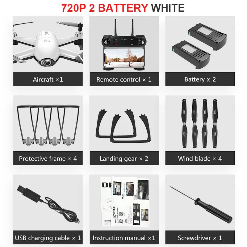 White 720P 2B SG106 Радиоуправляемый Дрон оптический поток 1080P 720P 4K HD Двойная камера в реальном времени воздушная видео Радиоуправляемый квадрокоптер самолет позиционирование игрушки RTF малыш - Цвет: White 720P 2B