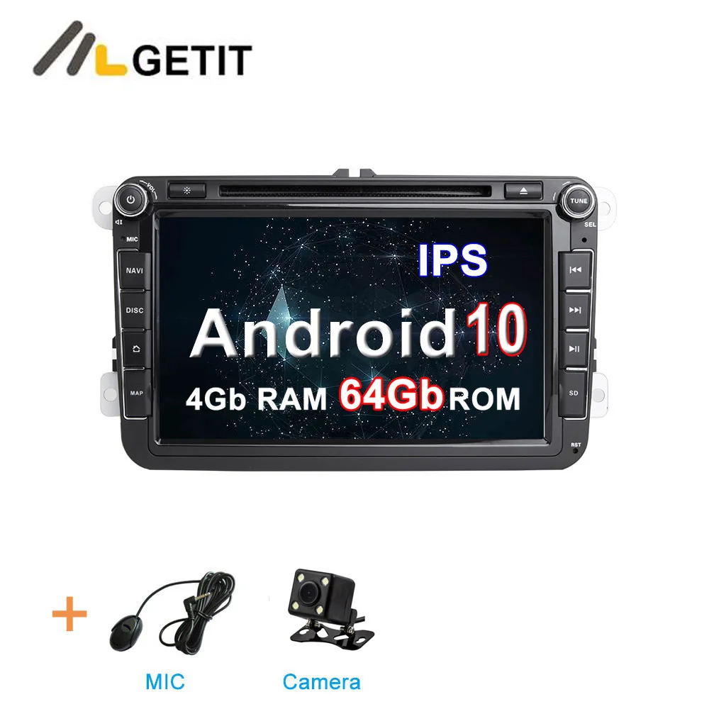 DSP ips Android 10 автомобильный DVD стерео радио gps для VW PASSAT CC Jetta Golf 5 6 Tiguan Touran Caddy EOS Sharan polo Leon Toledo - Цвет: 4G CAMERA