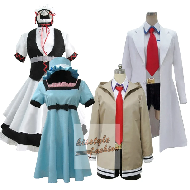 

Steins Gate Makise Kurisu Shiina Mayuri Group of Characters Anime Cosplay Costume,Customized Accepted